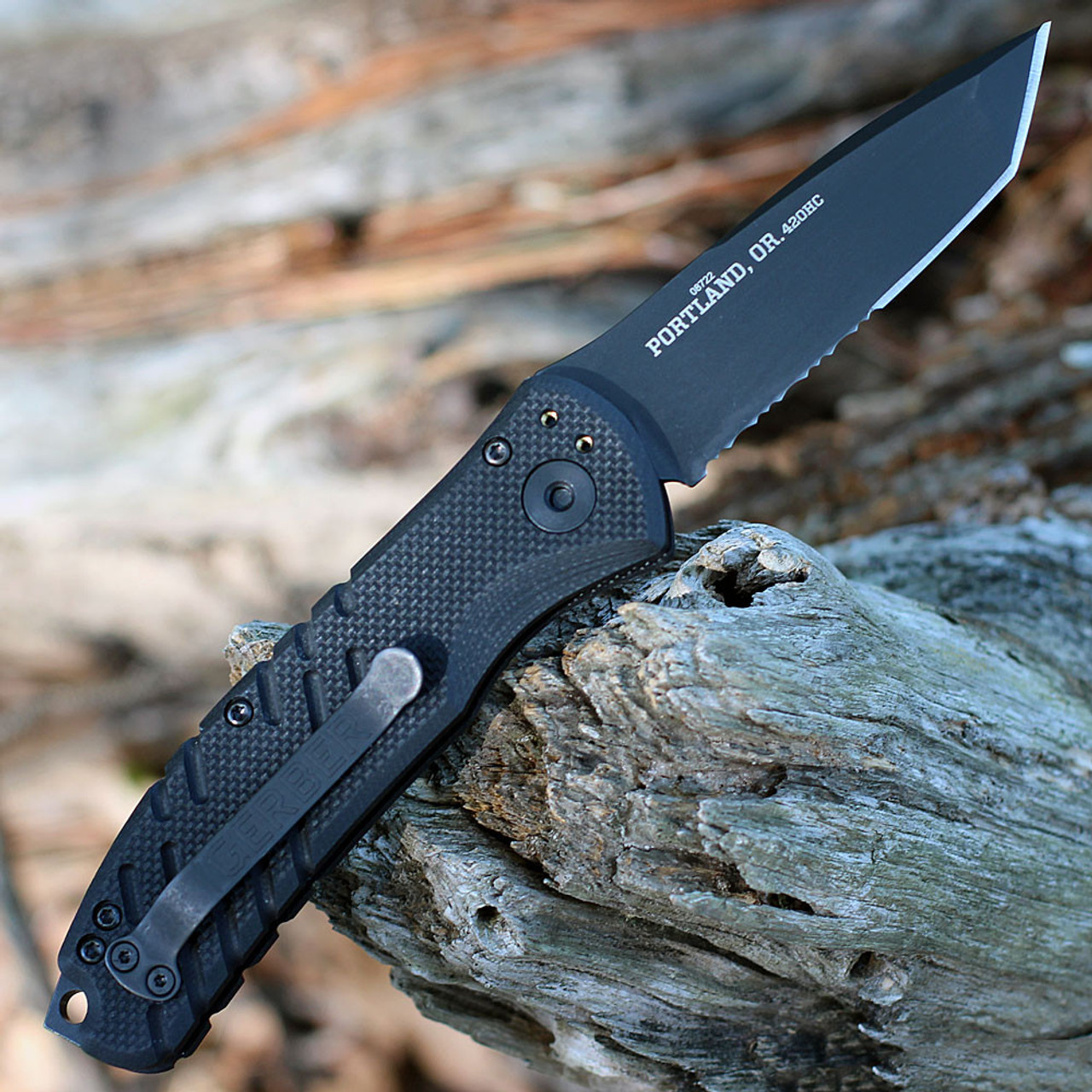 Gerber Propel Auto Blk G-10 ( 3.5" 420HC  Blk Part Serrated ) 30-000842