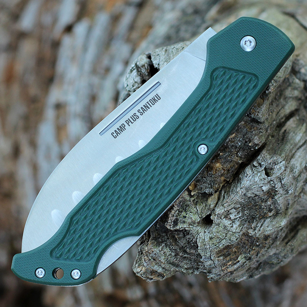 Ontario Camp Plus Folders Santoku Knife - Dark Green GRN (4.25" Santoku Blade) 4305