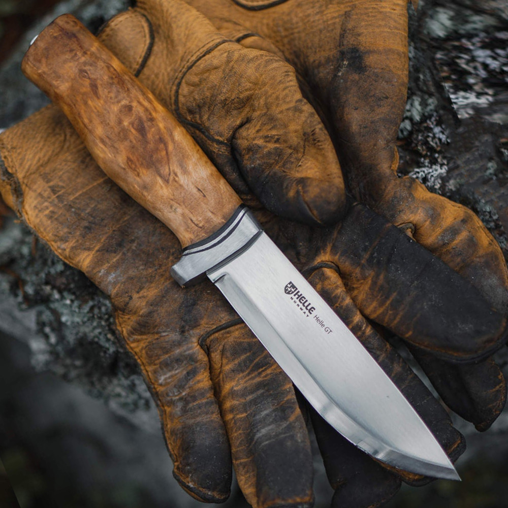 Helle GT 14C28N Fixed Blade | Curly Birch | Knifeworks