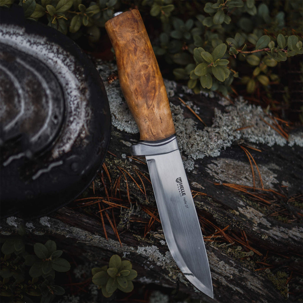 Helle GT 14C28N Fixed Blade | Curly Birch | Knifeworks