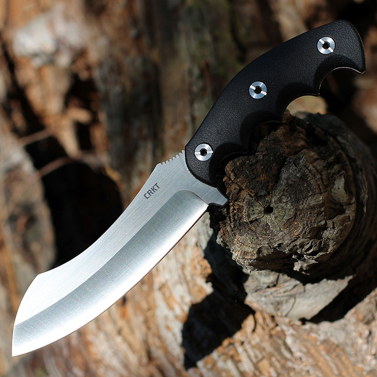 CRKT Catchall (CR2866) 5.5" 8Cr13MoV Satin Sheepsfoot Blade, Black Glass Reinforced Nylon w/Rubber Overlay Handle, Black Thermoplastic Sheath