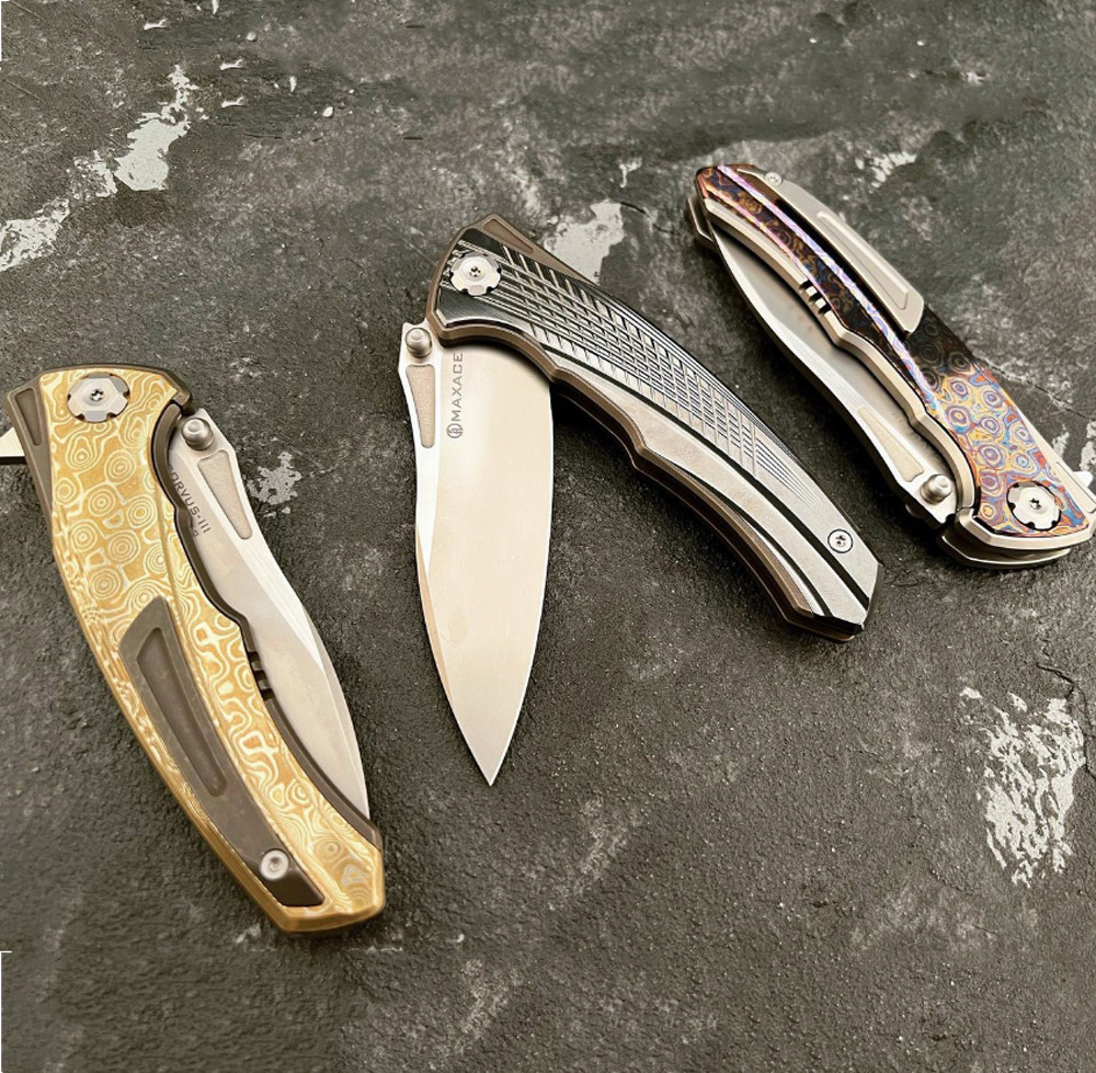 Maxace Corvus III | MC303 Mokume | Knifeworks