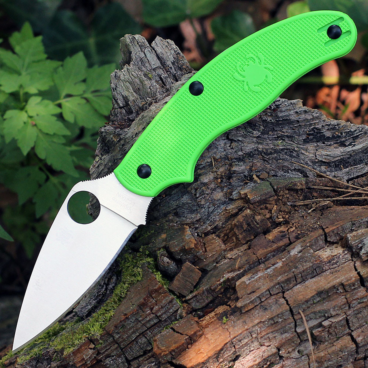 Spyderco UK Penknife Salt Green FRN (3" LC200N Satin Plain) C94PGR