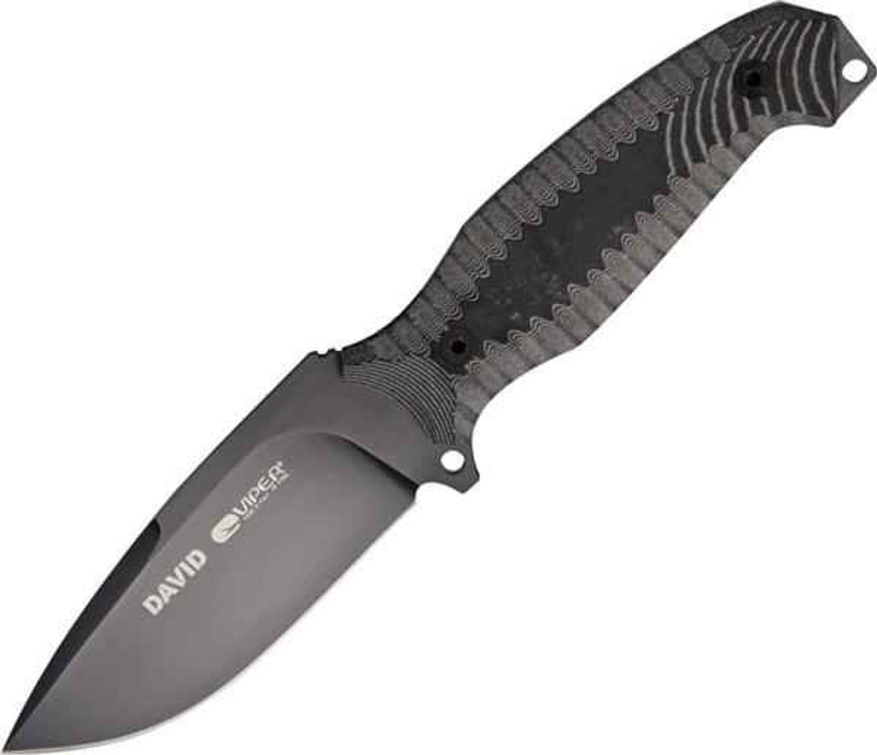 Viper David, D2 Steel, Black PVD Coating, Black Micarta Handle