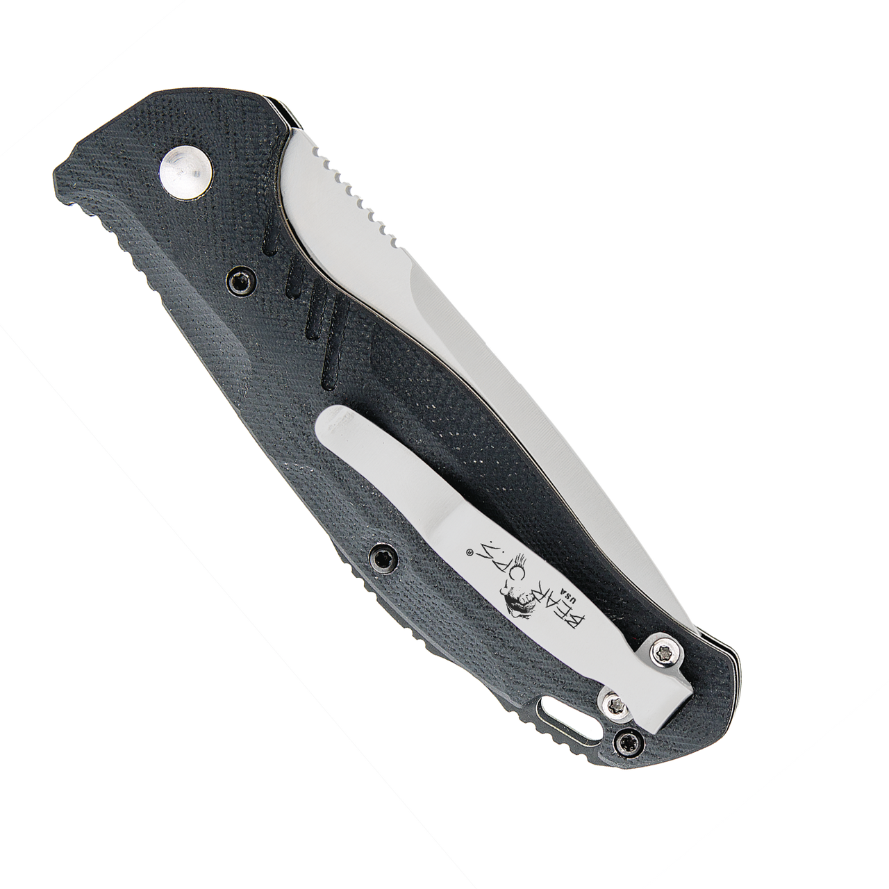 Bear Ops Bold Action XI Button Lock Automatic Knife ( BCAC1100B4P) - 3.25" 14C28N Sandvik Satin Blade, Black G10 Handle