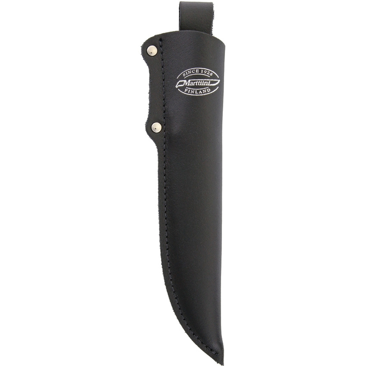 Marttiini Jahtiveitsi Basic Fixed Blade (MN935012) 6" Stainless Steel Blade, Black Rubberized Handle, Black Leather Sheath