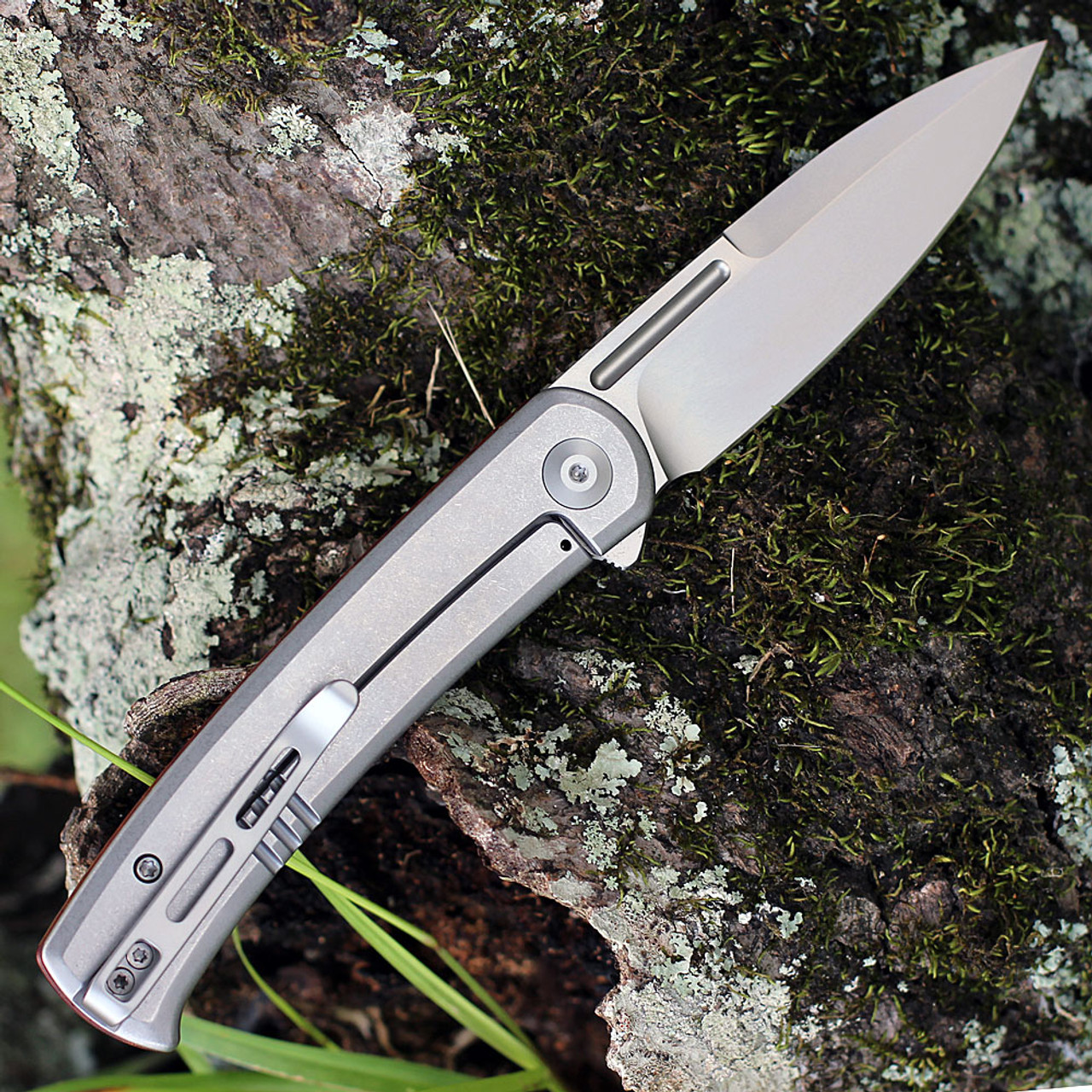 CIVIVI Cetos Folding Knife (C21025B-4)-3.48" Bead Blasted 14C28N Spear Point Blade, Cuibourtia Wood Handle