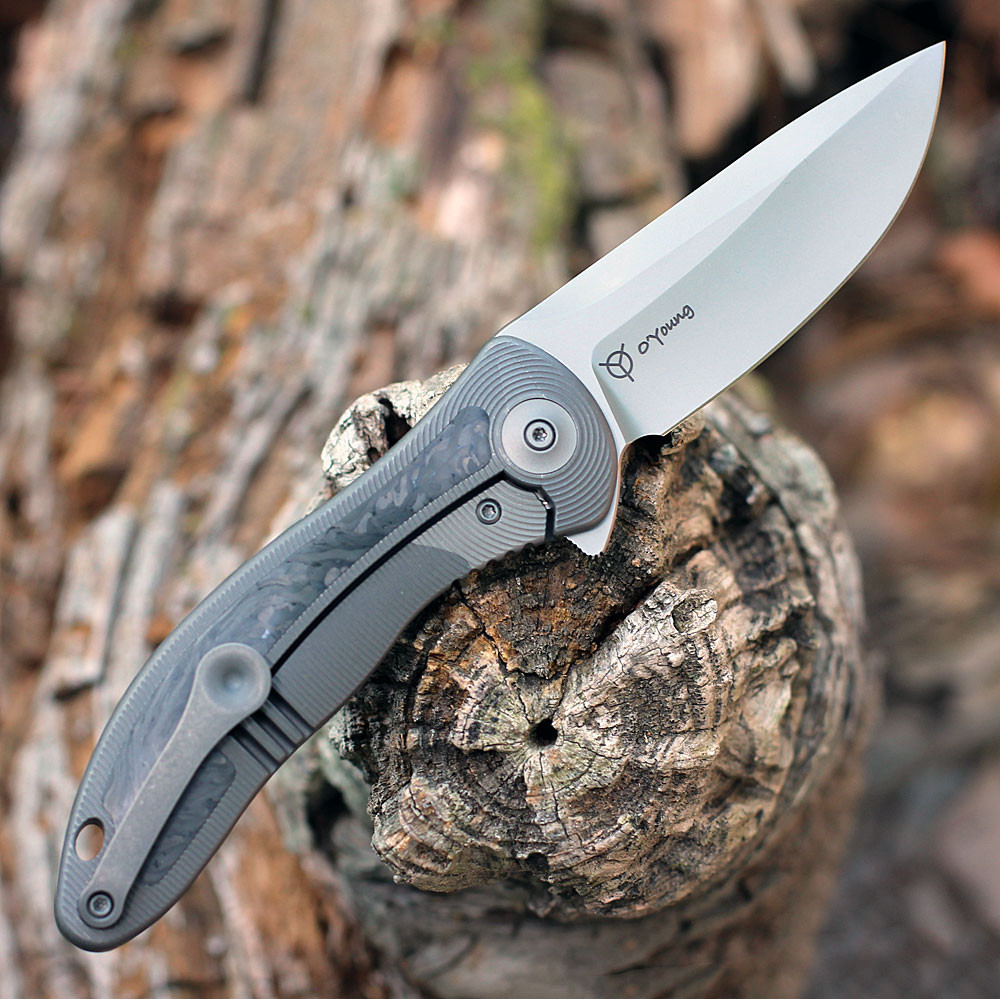 WE Knife Synergy 2v2 Integral 20CV Gray Ti/CF Frame Lock WE18046CF-1