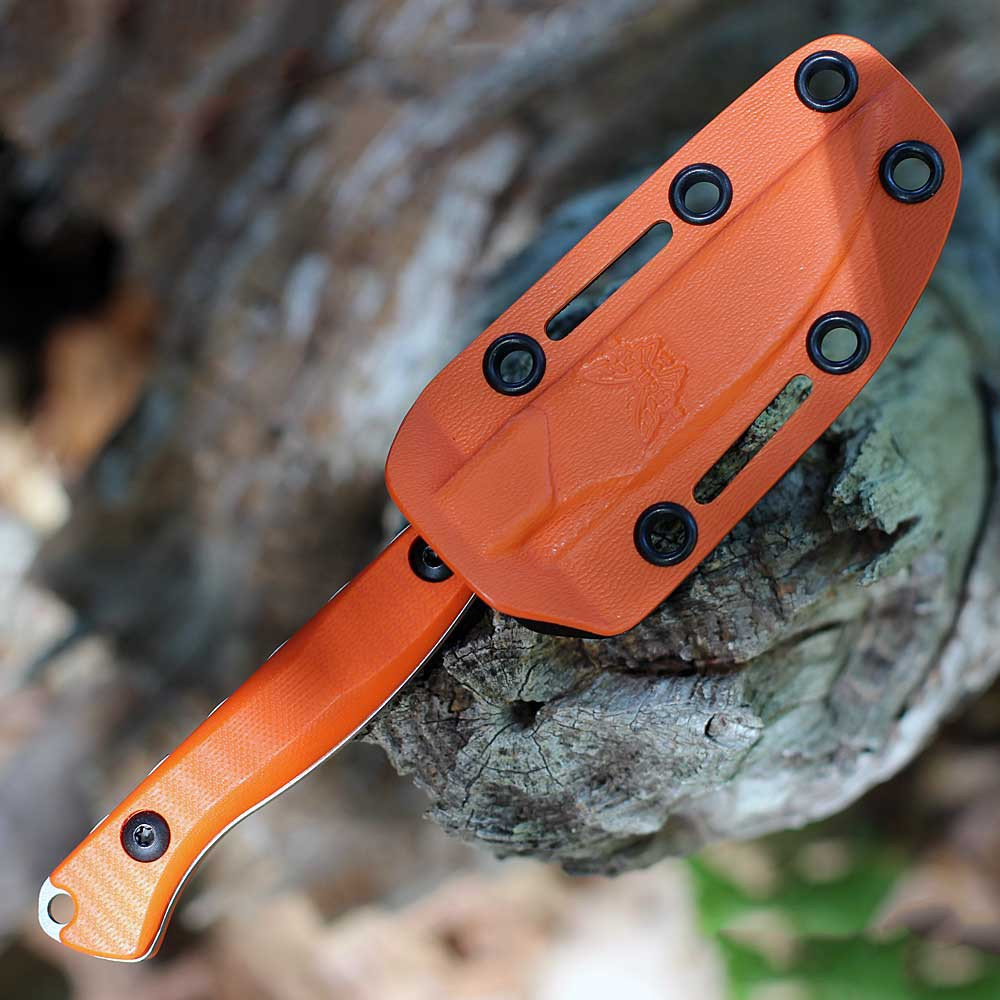 Benchmade Flyway (15700) - 2.70" CPM-154 Straight Back Satin Plain Edge, Orange G-10 Handle