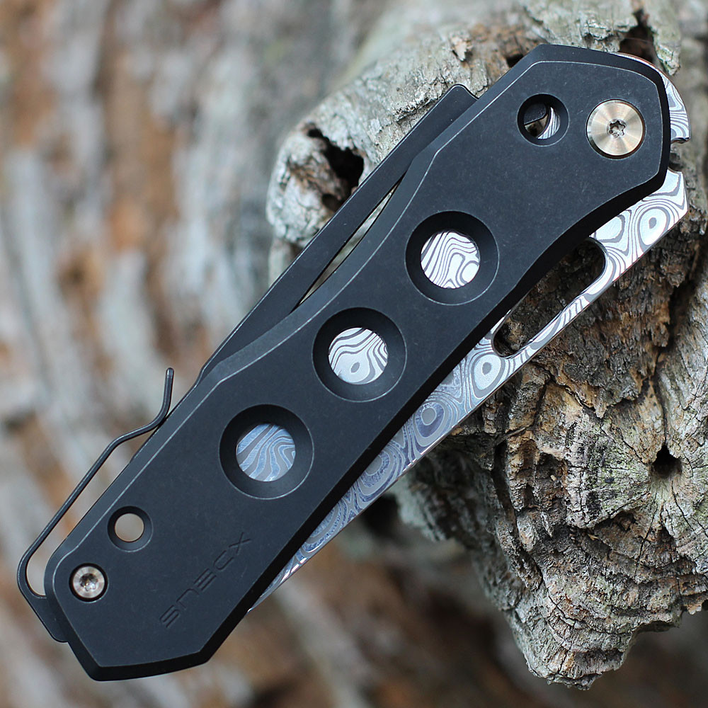WE Knife Vision R Damasteel Superlock Black Titanium WE21031-DS1