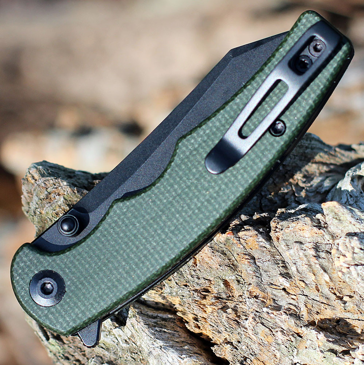 CIVIVI P87 Folder - Green Micarta (2.90" Nitro-V Blk SW) C21043-3