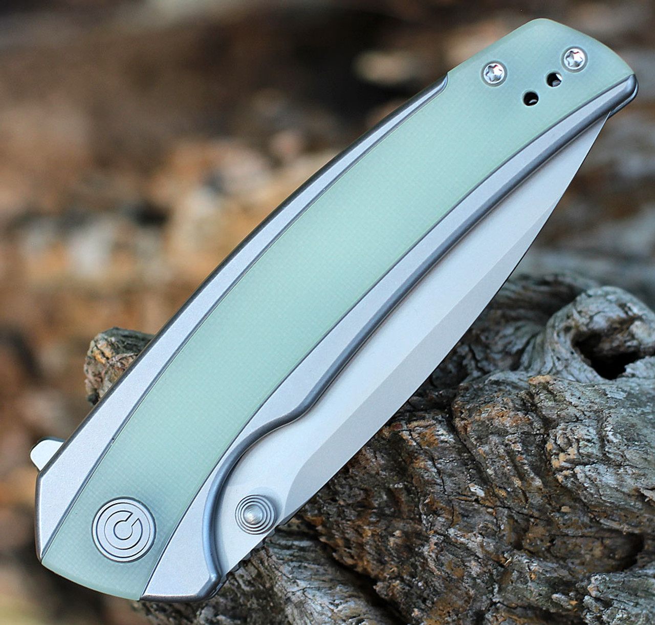 CIVIVI Teraxe Flipper - Plain Steel / Natural G10 (3.48" Nitro-V BB) C20036-2