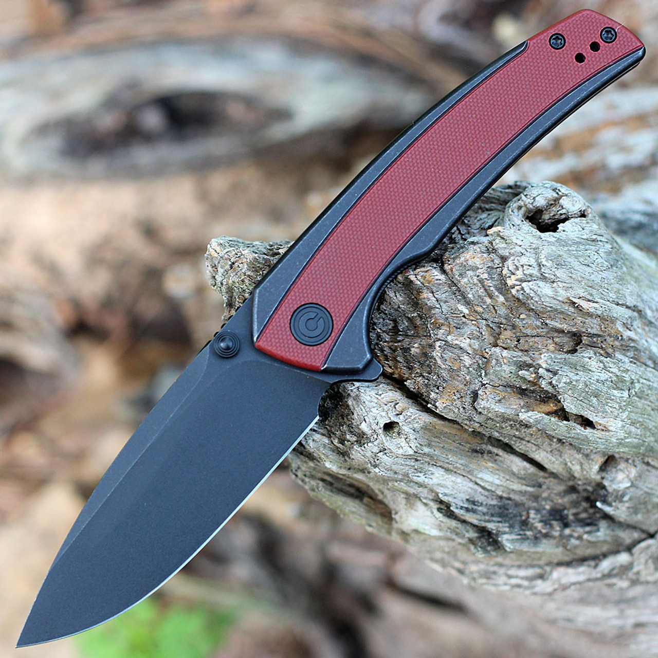 CIVIVI Teraxe Flipper - Blk Steel / Burgundy G10 (3.48" Nitro-V Blk SW) C20036-1