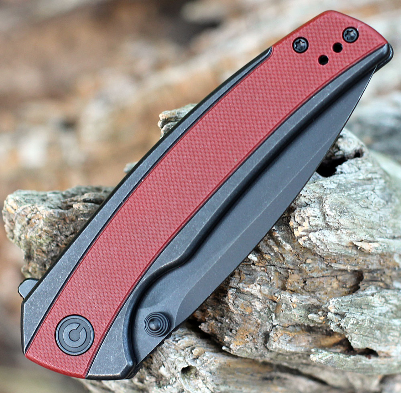 CIVIVI Teraxe Flipper - Blk Steel / Burgundy G10 (3.48" Nitro-V Blk SW) C20036-1