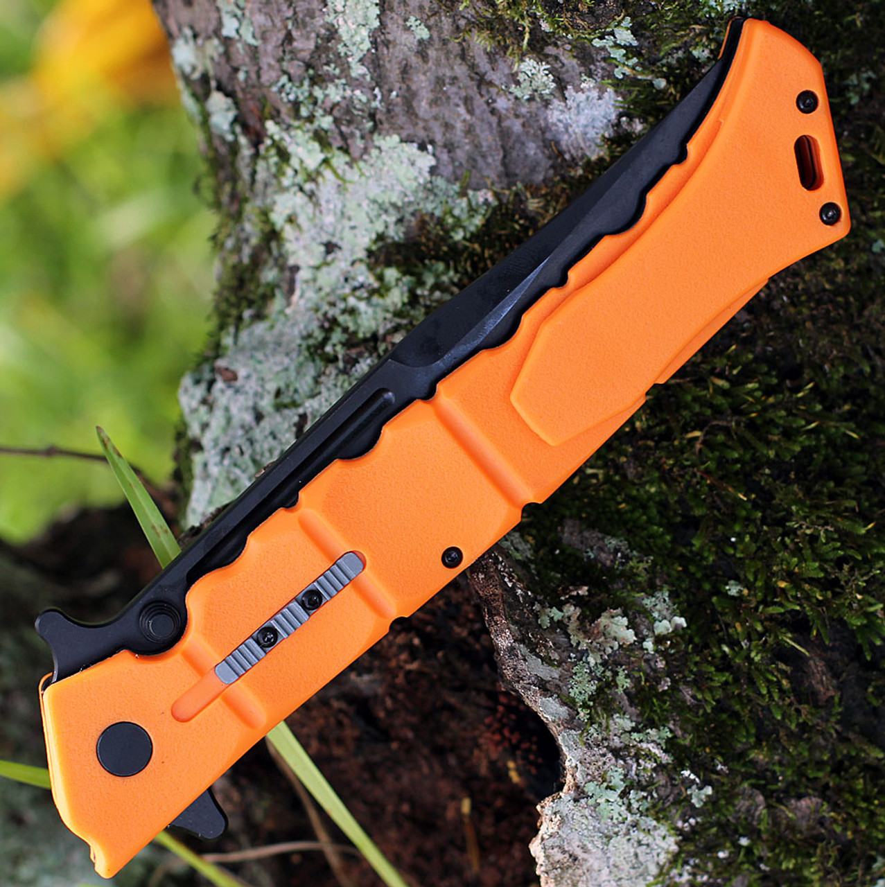 Cold Steel Large Luzon (CS20NQXORBK) 6 inch Black 8Cr13MoV Clip Point Plain Blade, Orange GFN Handle