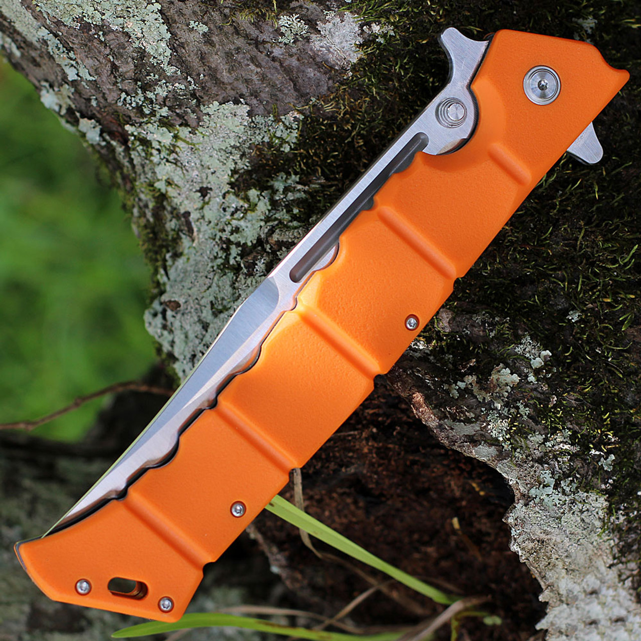 Cold Steel Large Luzon (CS20NQXORST) 6 inch Satin 8Cr13MoV Clip Point Plain Blade, Orange GFN Handle