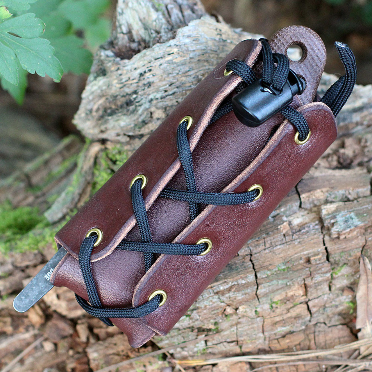 ESEE-Pinhoti Folding Knife (ESEE-PINHOTI)- 3.25" Black Oxide 1095 Drop Point Blade, Brown Sculpted Micarta Handle