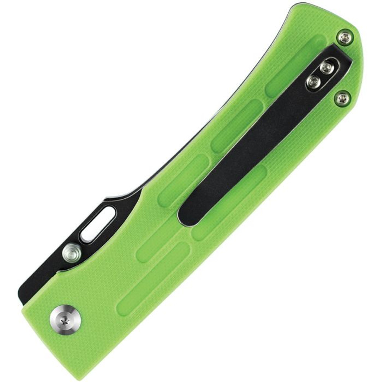 Kansept Knives Reedus (T1041A1) 3.5" 154CM Black TiCi Coated Clip Point Plain Blade, Grass Green G-10 Handle