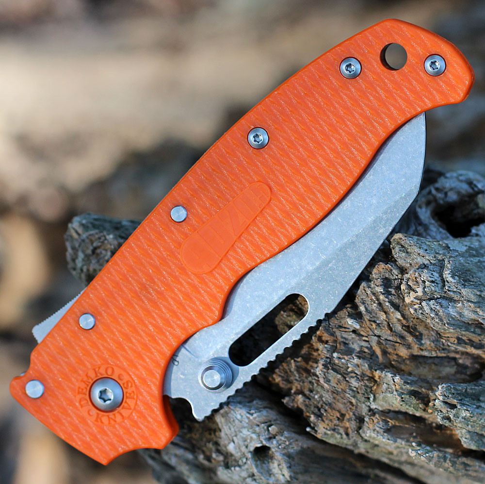 Demko AD20.5 Shark Lock | Orange Shark Foot | Knifeworks