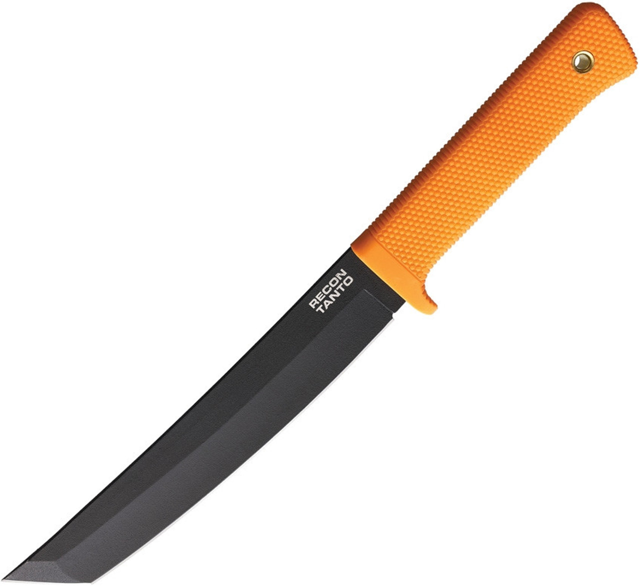 Cold Steel Recon Tanto Fixed Blade (CS49LRTORBK) 7" Black SK-5 Tanto Plain Blade, Orange Kray-Ex Handle