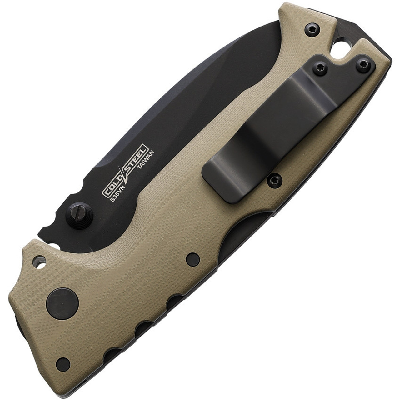 Cold Steel AD-10 (CS28DDDEBK) 4" CPM S35VN Drop Point Black Plain Blade, Flat Dark Earth G-10 Handle