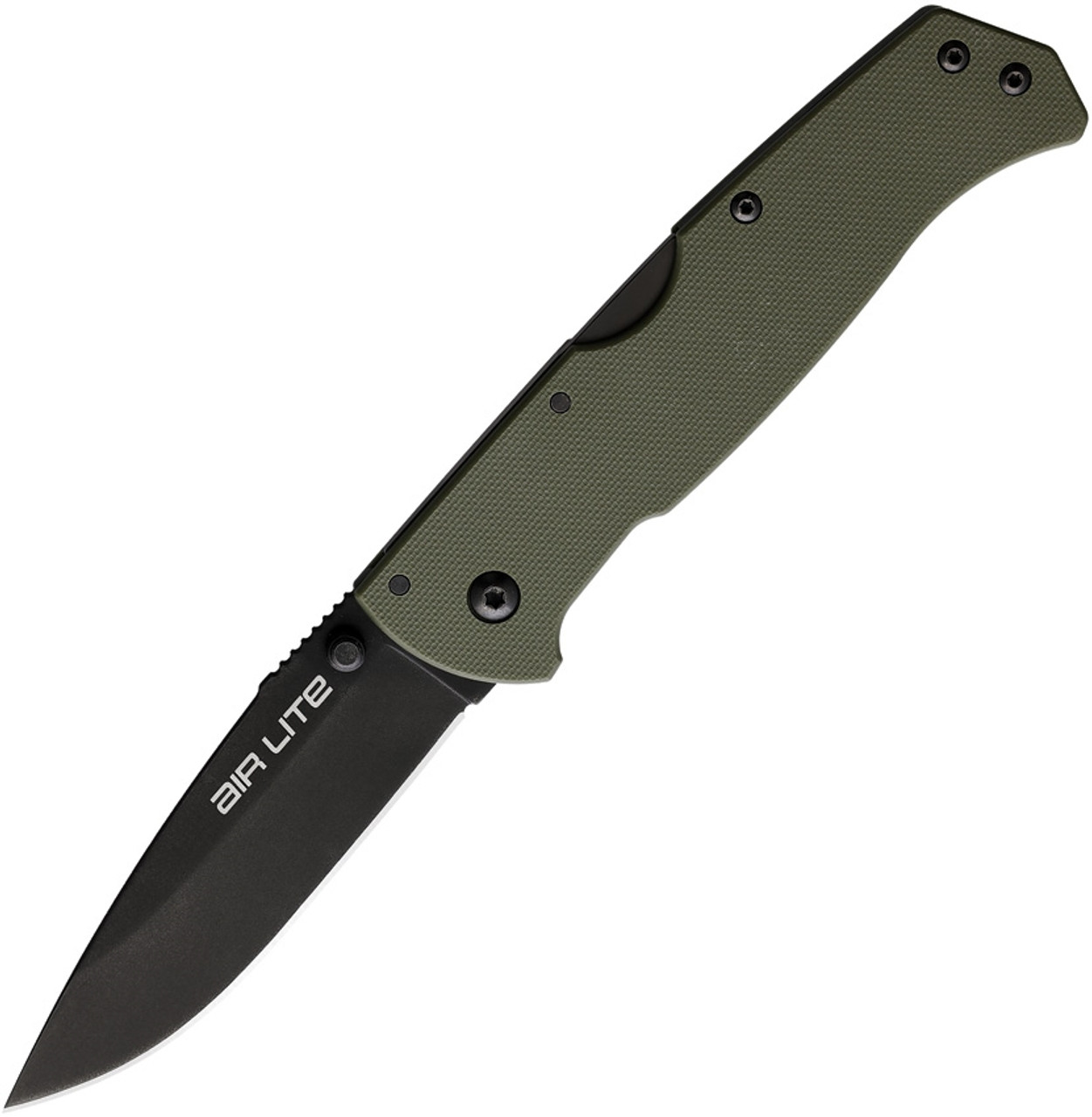 Cold Steel Air Lite Drop Point (CS26WDODBK) 3.5" AUS10A Drop Point Black Plain Blade, Olive Drab G10 Handle