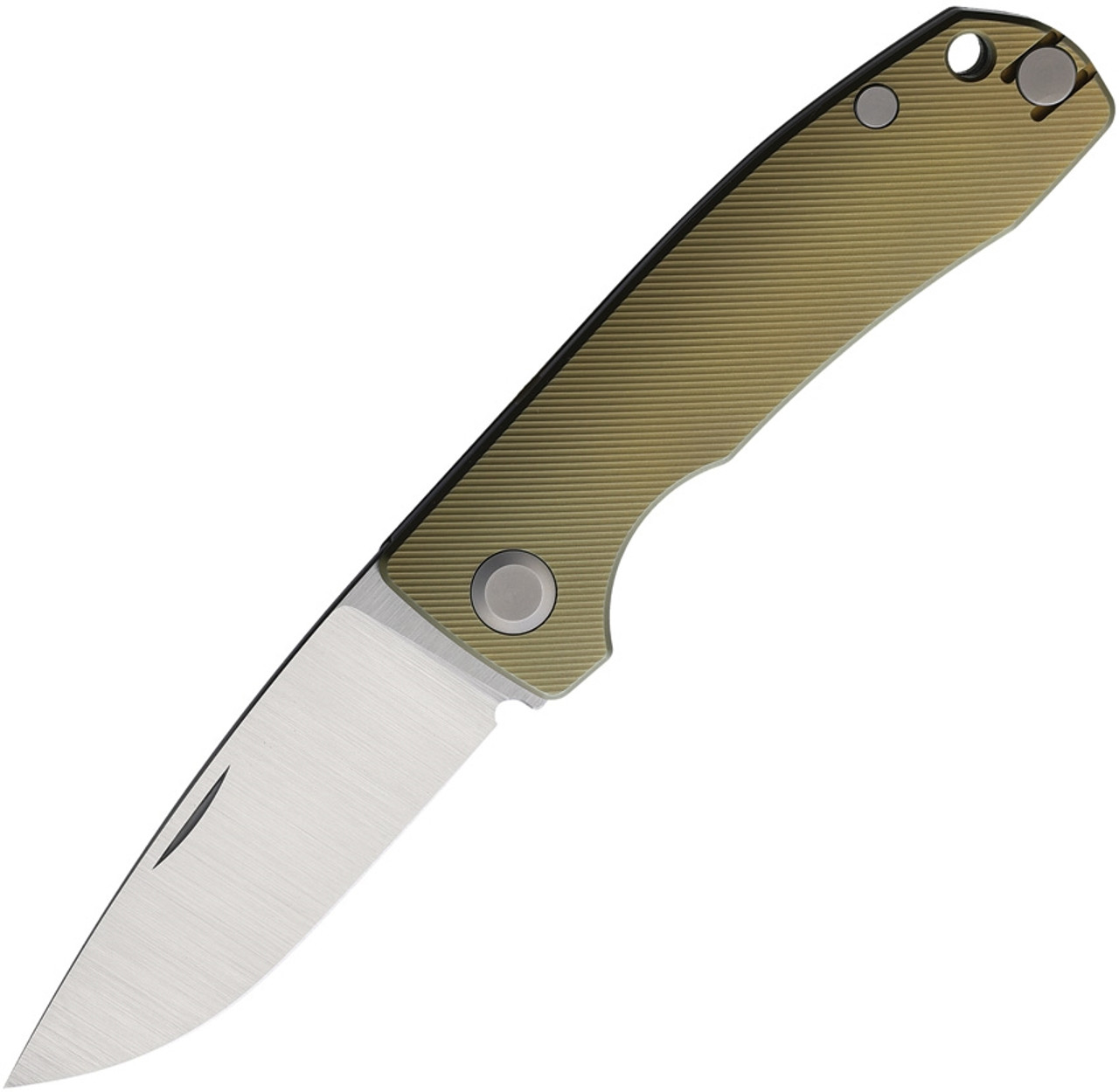 Maxace/PMP Harmony Folding Knife (PMP037) 2.97 in Satin Bohler M390 Drop Point Blade, Gold Titanium Handle