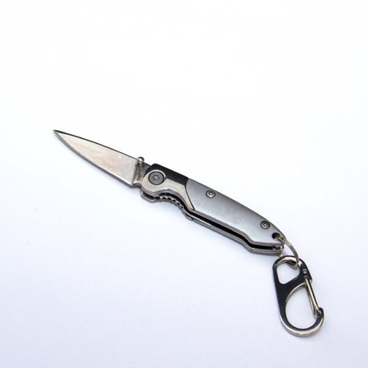 Brighten Blades Silver and Cold Keychain Folding Knife (BB134) 1.65 in Satin 8Cr13MoV Spear Point Blade, Silver Handle