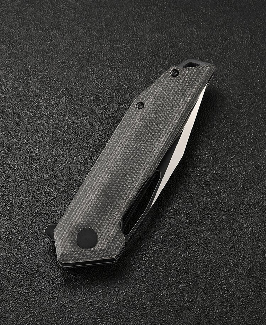 CMB Lurker Folding Knife (CMB10W) 3.38 in Satin D2, Black Micarta Handle