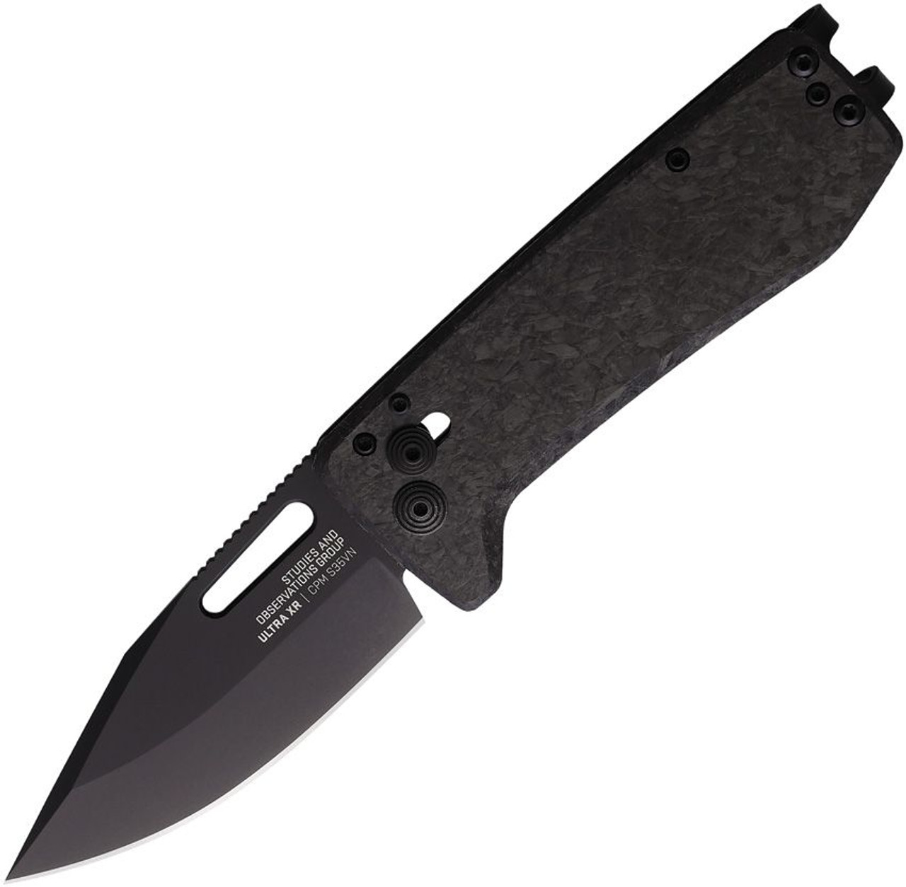 SOG Ultra Xr XHP (SOG12630557) 2.80 in Black S35VN Clip Point Plain Blade, Carbon Fiber Handle