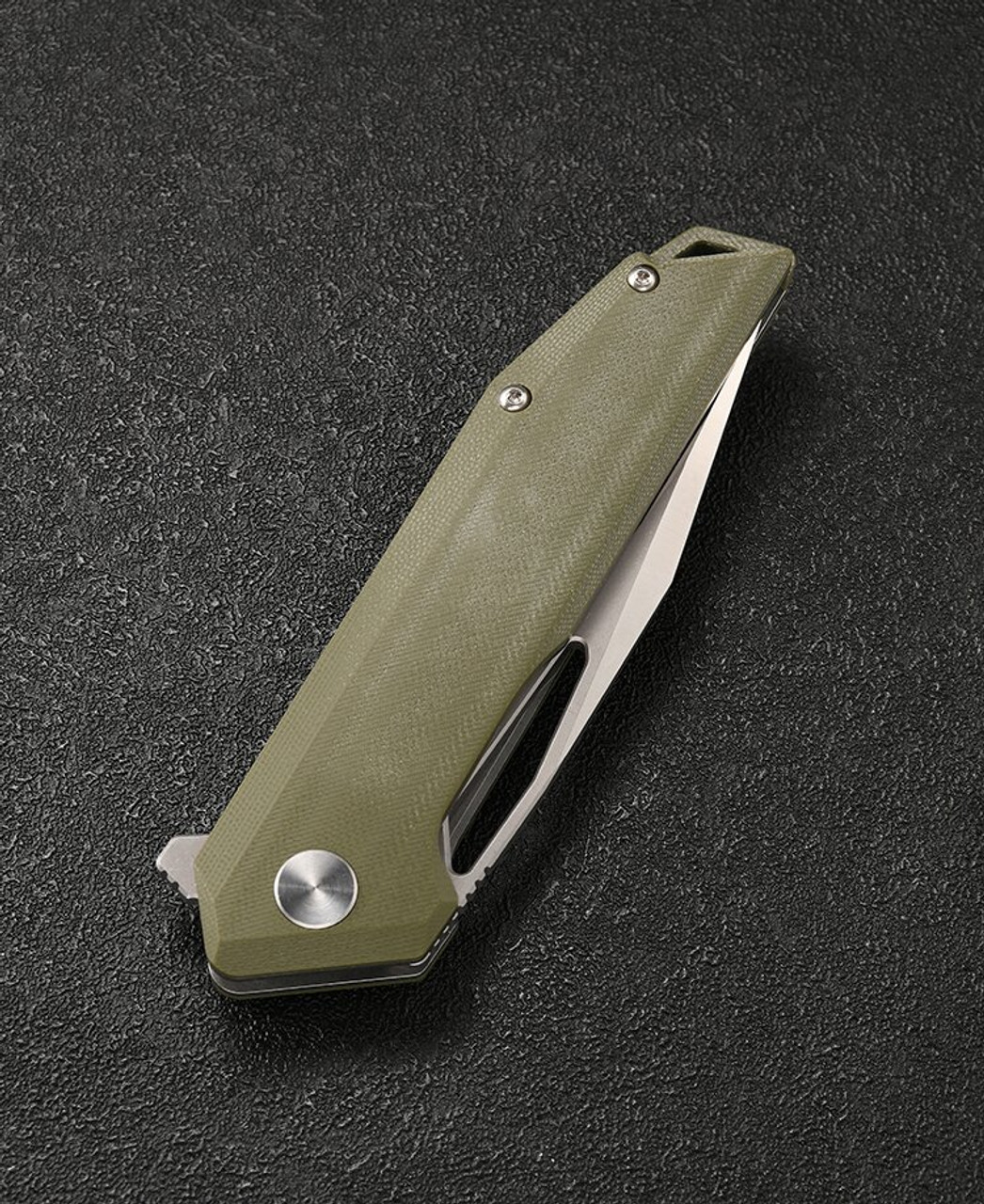 CMB Lurker Folding Knife (CMB10G) 3.38 in Satin D2, Green G-10 Handle