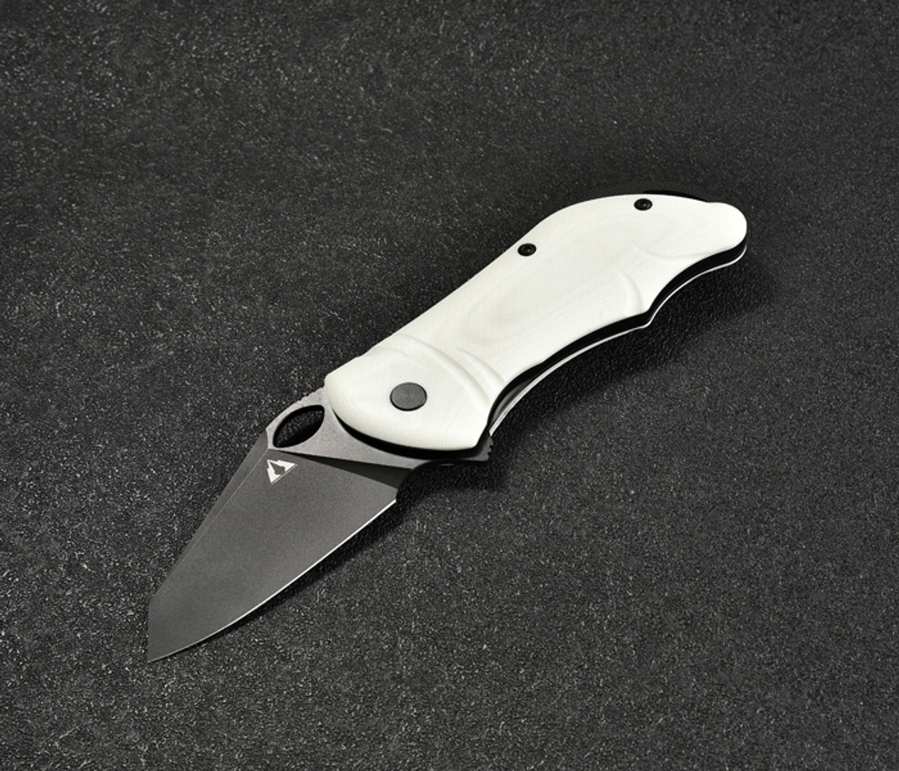 CMB Hippo Folding Knife (CMB05W) 2.99 in Black D2, White G-10 Handle