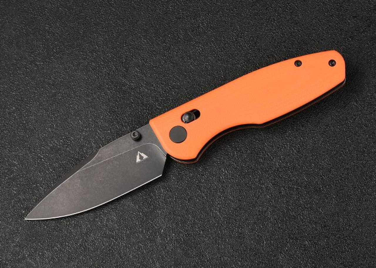 CMB Predator Folding Knife (CMP08GB) 3.42 in Blackwash D2, Orange G-10 Handle
