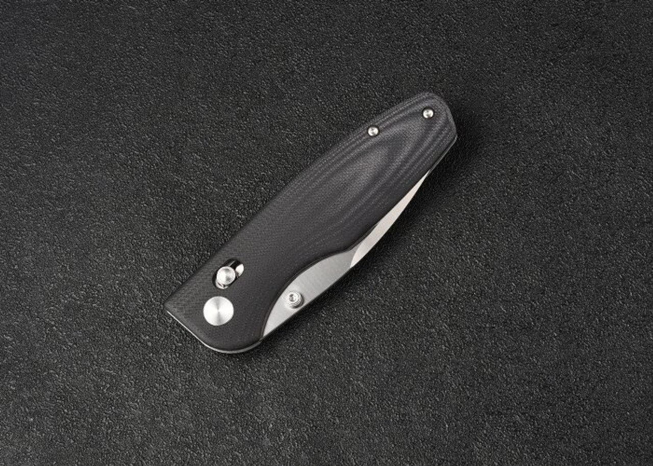 CMB Predator Folding Knife (CMP08BW) 3.42 in Satin D2, Black G-10 Handle