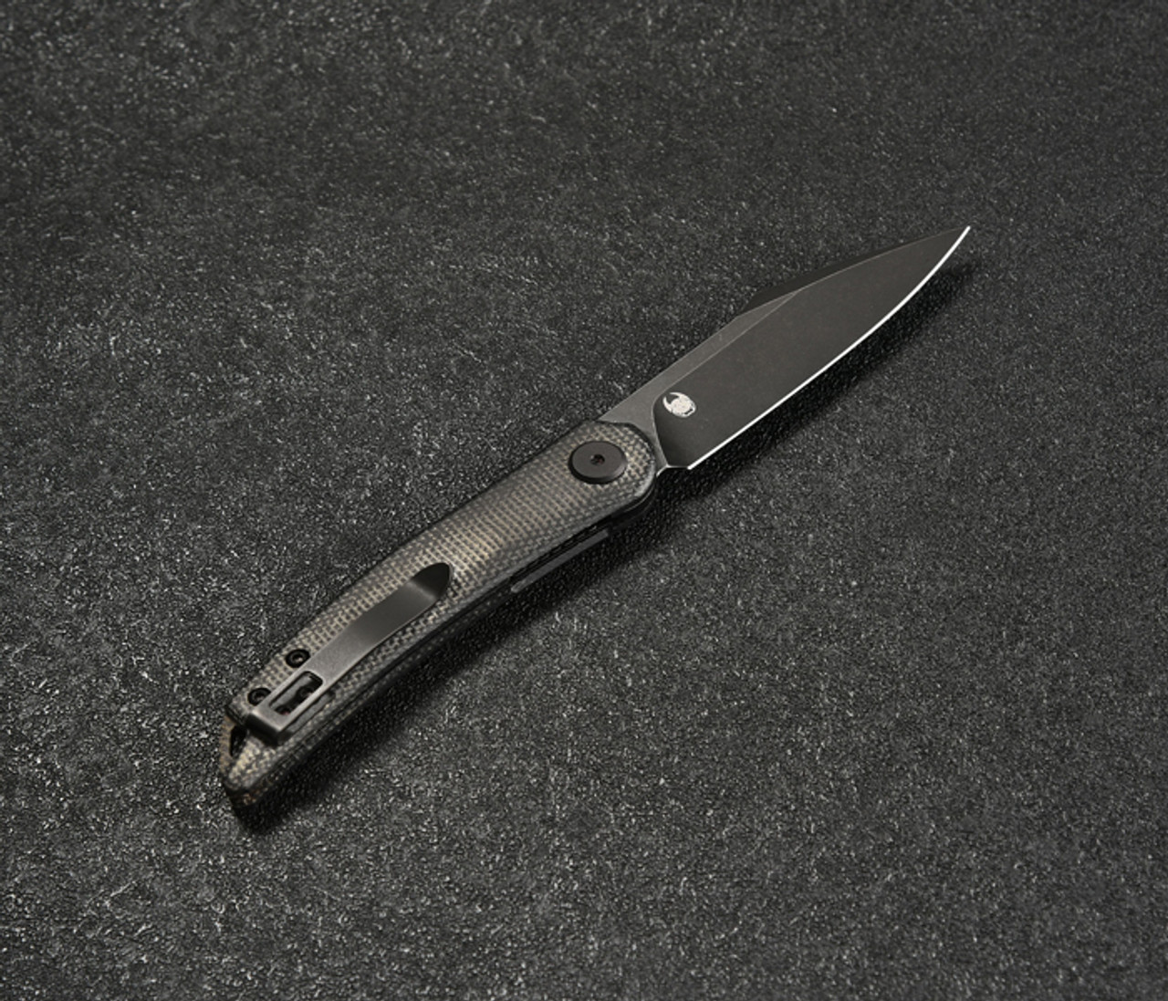 CMB Kisame Folding Knife (CMB03B) 3.14 in Blackwash K110, Black Micarta Handle