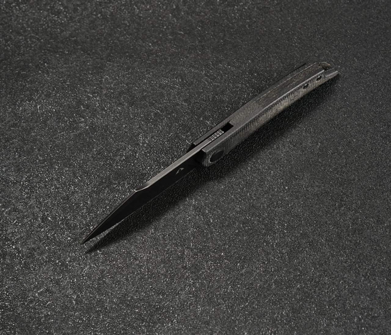 CMB Kisame Folding Knife (CMB03B) 3.14 in Blackwash K110, Black Micarta Handle