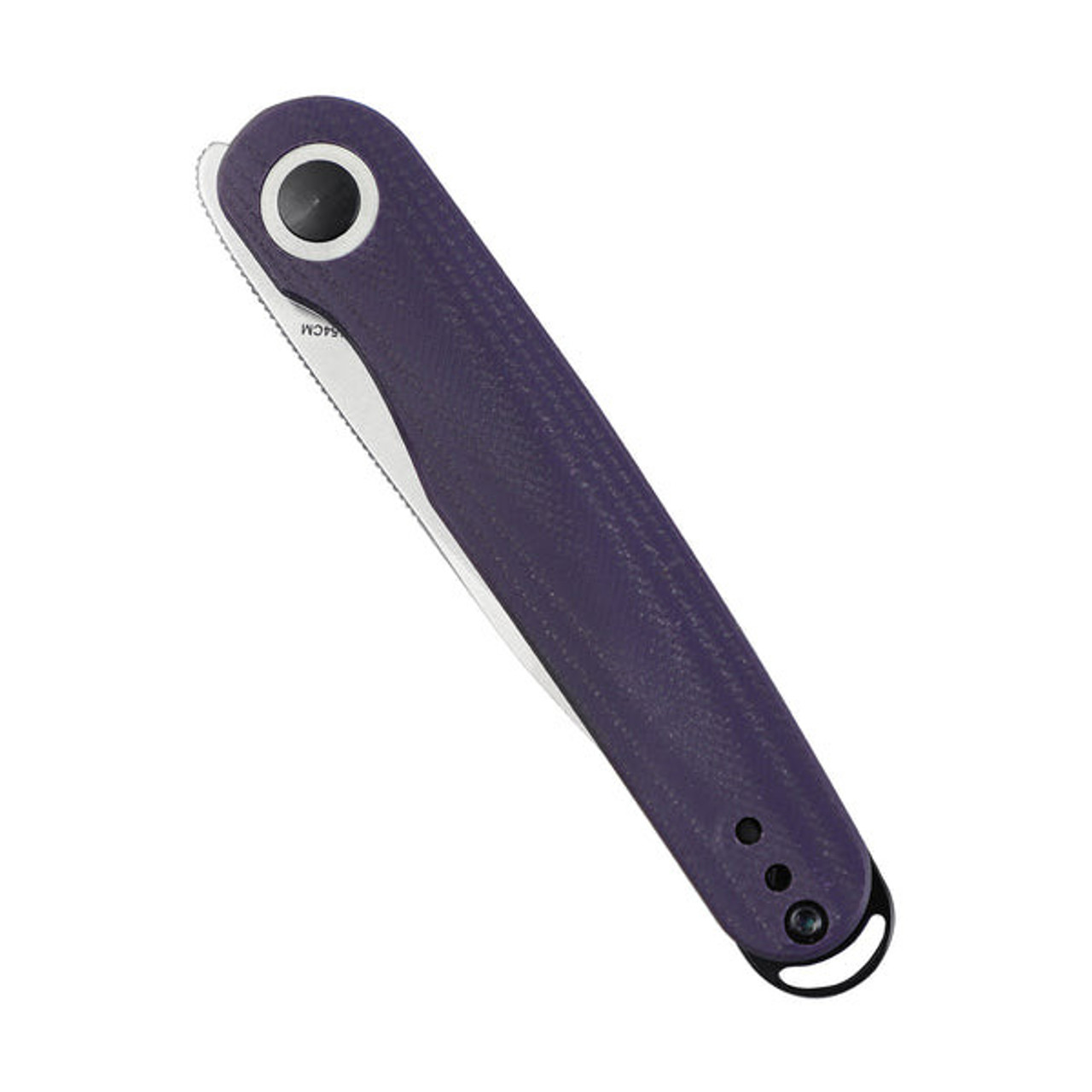 Kizer Squidward (V3604C1) 2.75" 154CM Satin Drop Point Plain Blade, Purple G-10 Handle