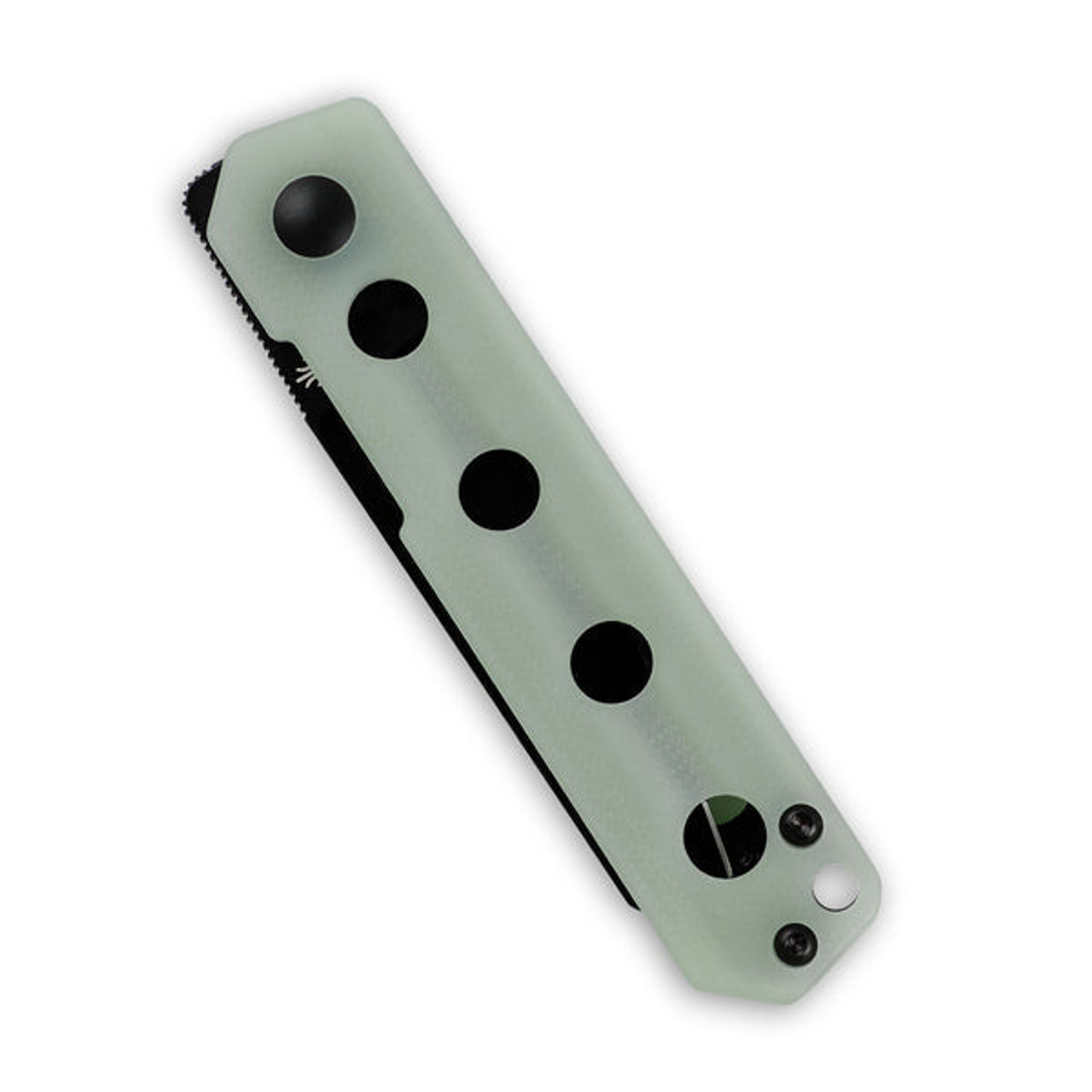 Kizer Converse (V3595C1) 3" 154CM Black Reverse Tanto Plain Blade, Jade G-10 Handle