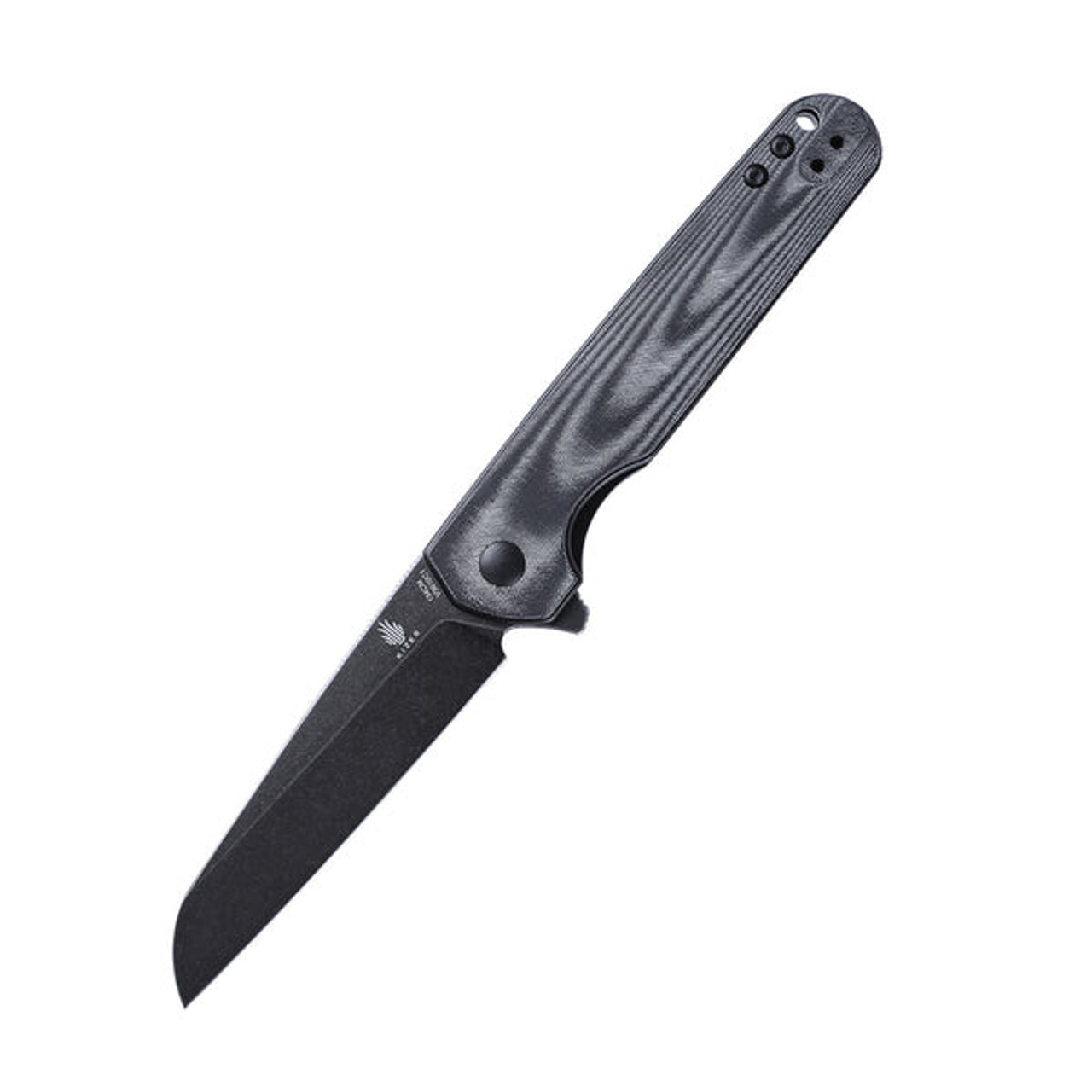 Kizer LP (K3610C1) 3.60" 154CM Blackwashed Reverse Tanto Plain Blade, Black Canvas Micarta Handle