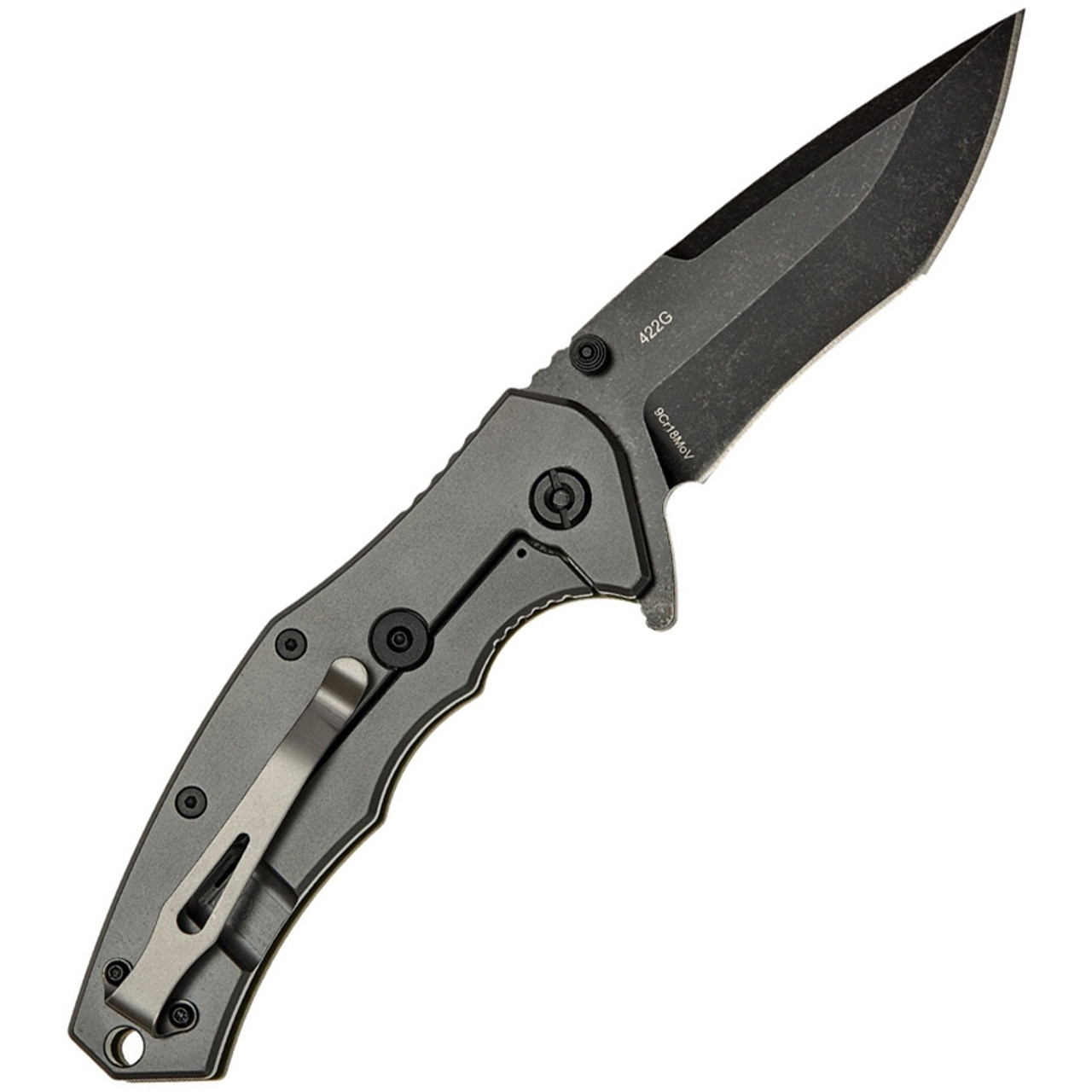 Skif Knives Griffin(422SEBG) 3.75 Stonewash 9Cr18MoV Drop Point Blade,OD Green G10 Handle w/Gray Stainless Handle