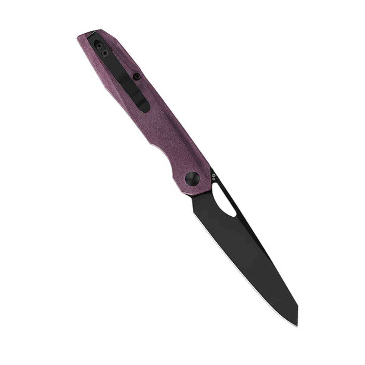Kizer Genie (V4545C2) 3.4" 154CM Black Reverse Tanto Plain Blade, Red RichLite Handle