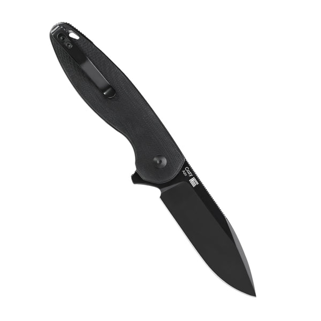 Kizer Cozy Folding Knife (V3613C1) 3.25 in Black 154CM, Black G-10 Handle