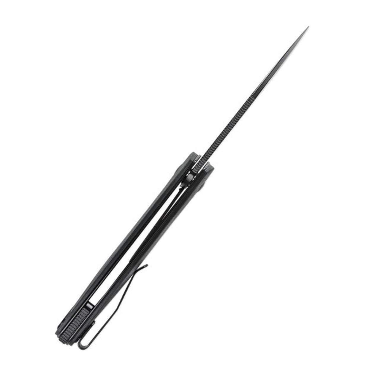 Kizer Cozy (V3613C1) 3.31" 154CM Black Drop Point Plain Blade, Black G-10 Handle