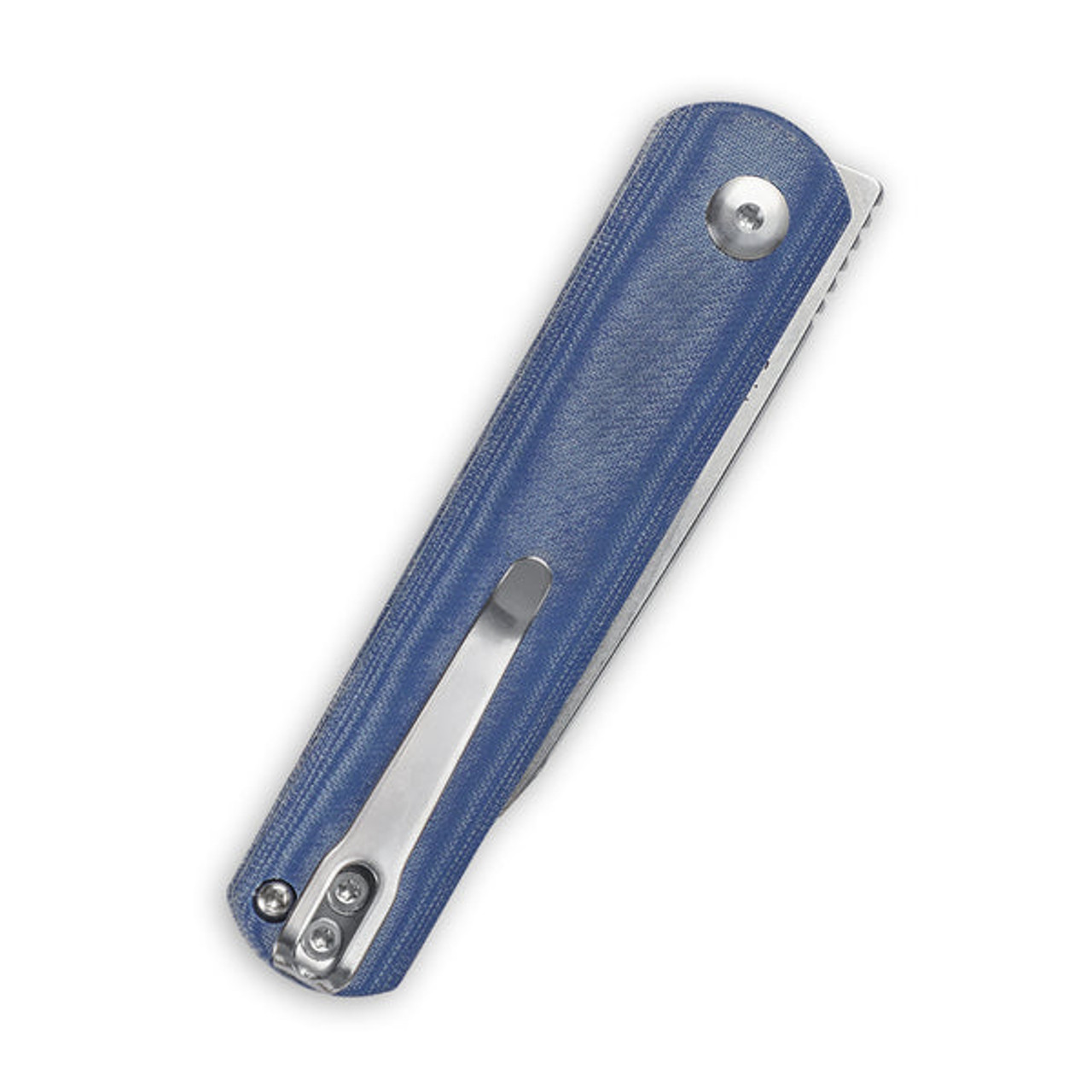 Kizer Feist (V3499C1) 2.79" 154CM Stonewashed Drop Point Plain Blade, Blue Denim Micarta Handle