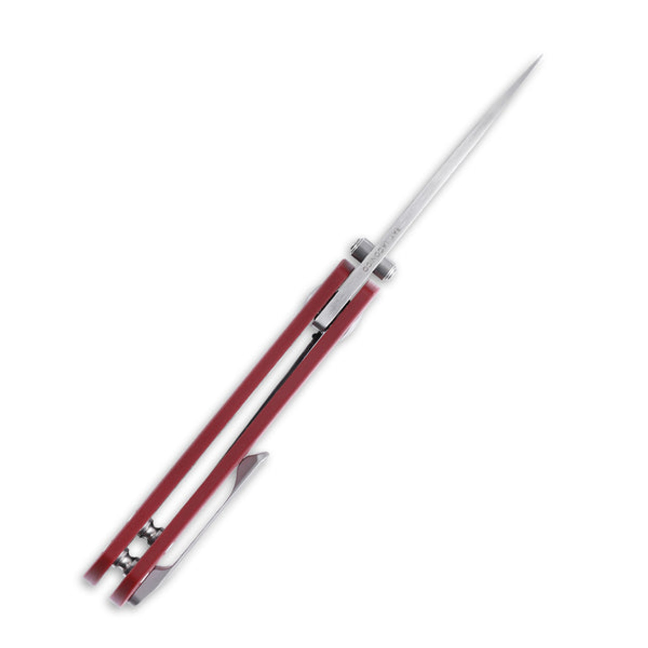 Kizer Yorkie Folding Knife (KI3525S1) 2.57 in Satin Bohler M390 Drop Point Blade, Red Micarta Handle