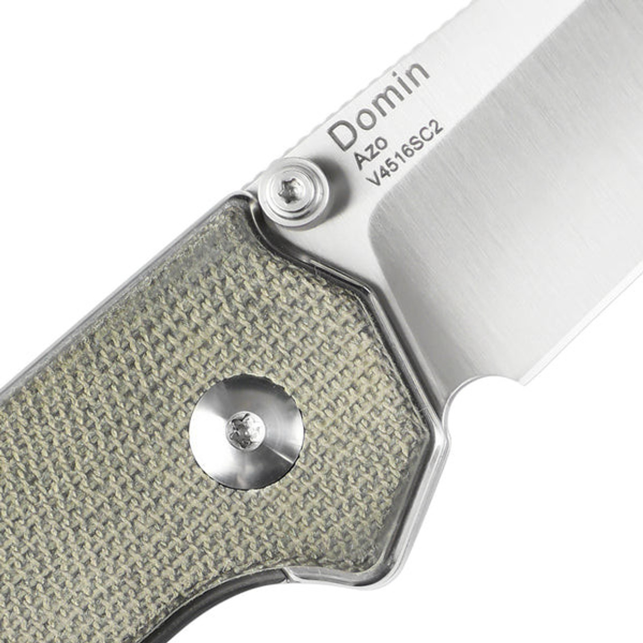 Kizer Domin Folding Knife (V4516SC2) 3.40 in Satin 154CM Wharncliffe Blade, Green Micarta Handle