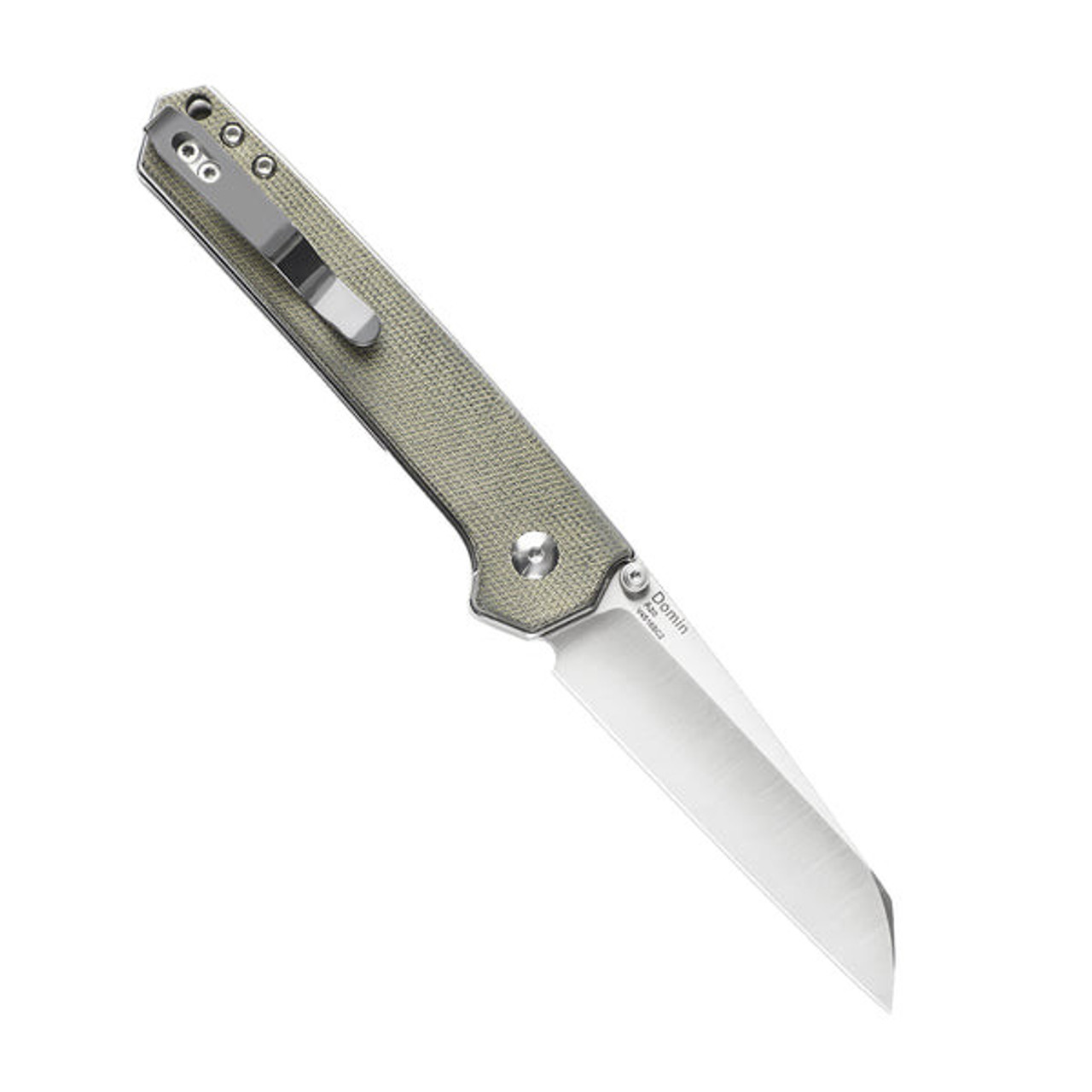 Kizer Domin Folding Knife (V4516SC2) 3.40 in Satin 154CM Wharncliffe Blade, Green Micarta Handle