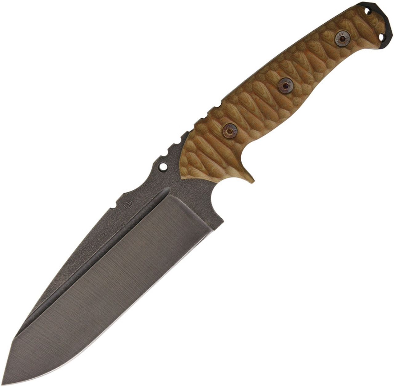 Wander Tactical Smilodon (THe Oath) - (WTK06RG) 7" Raw Finished D2 Drop Point Plain Blade, Brown Micarta Handle