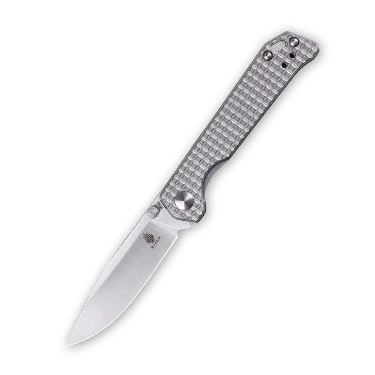Kizer Begleiter Mini (KI3458RA2) 3" Bohler M390 Satin Drop Point Plain Blade, Sculpted Titanium Handle