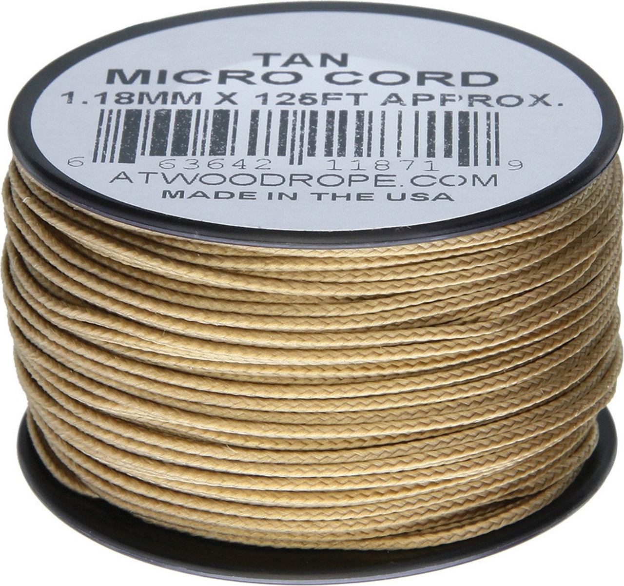 Atwood Rope MFG .90mm Micro Cord 125ft - Tan (RG1276)